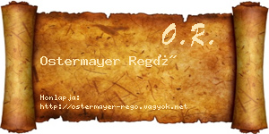 Ostermayer Regő névjegykártya
